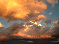 Going Home Orange Clouds